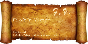 Fikár Viktor névjegykártya